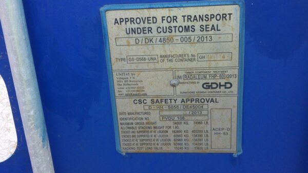 Maritime Corntainer orf 45 feet High Cube Pallet Wiorf segada manor
